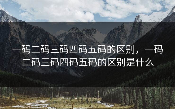 一码二码三码四码五码的区别,一码二码三码四码五码的区别是什么 一码二码三码四码五码的区别,一码二码三码四码五码的区别是什么